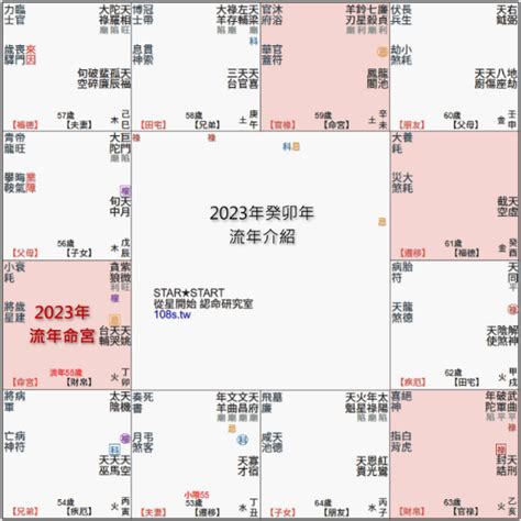 2023流年命宮|2023紫微斗數流年運勢：命盤紫微坐卯、辰、已、午。